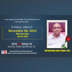 GOPINATHAN NAIR (JOHN) (88) – Homegoing Service | November 06, 2024 | Harvest TV